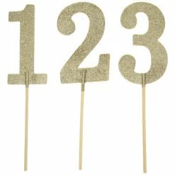 Coupon 🧨 Gold Glitter Table Number Picks 🛒