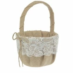 Deals 🎁 Burlap & Lace Flower Basket 🥰