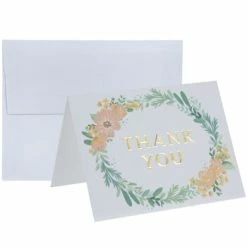 Best Pirce 🛒 Floral Wreath Thank You Cards 👍