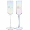Iridescent Mr & Mrs Toasting Glasses