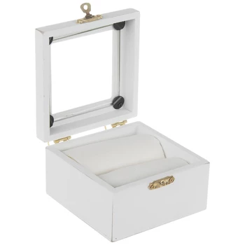 White Wood Ring Box - Image 2