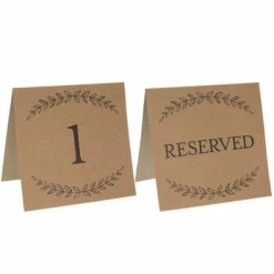 Kraft Table Number Cards