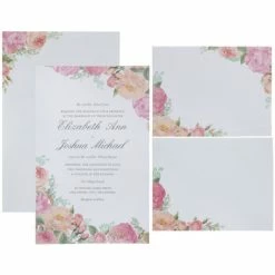 Floral Corner Wedding Invitations