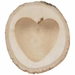 Cutout Heart Wood Slice Ring Holder
