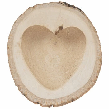 Cutout Heart Wood Slice Ring Holder