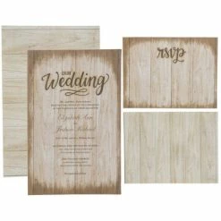 Best Pirce 🎉 Rustic Wood Pattern Wedding Invitations 🎁