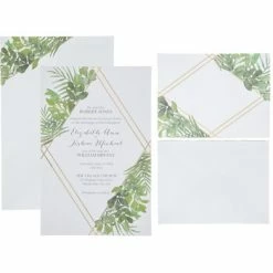 Flash Sale ⌛ Gold Foil Geo Botanical Wedding Invitations 🤩
