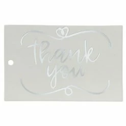 Budget 🤩 White & Silver Thank You Favor Tags 😍