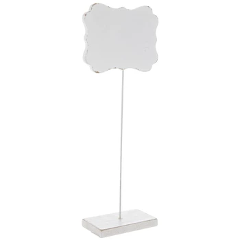 White Ornate Wood Chalkboard Stands - Image 2
