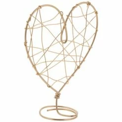 Gold Wire Heart Cake Topper
