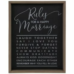 Marriage Rules Wood Wall Decor