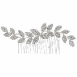 Discount 🌟 Silver Rhinestone Leaves Hair Comb 👏