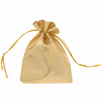 Gold Metallic Favor Bags 4 Gold Metallic Favor Bags - Image 2