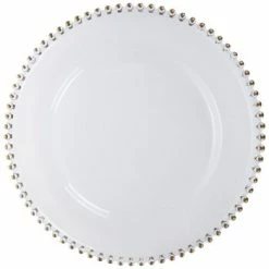 Deals 🔥 Transparent Plate Charger With Beaded Trim 🌟