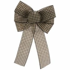 Taupe & Black Buffalo Check Bow
