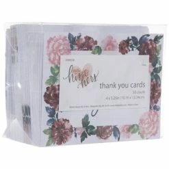 Budget 🎉 Pink, Red & Navy Floral Thank You Cards ⌛