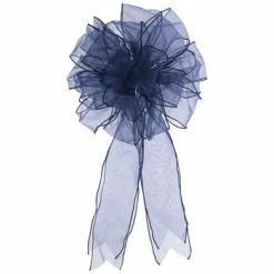 Best Pirce ✨ Navy Sheer Wedding Bow 🛒