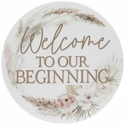 Best Sale 🥰 Welcome To Our Beginning Wood Wall Decor 🎁