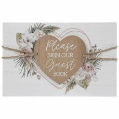 Buy 👏 Guest Book Heart Wood Decor ⌛