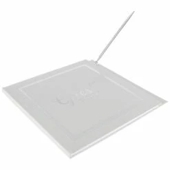 Cheapest ⌛ White & Silver Guest Book & Pen 😀